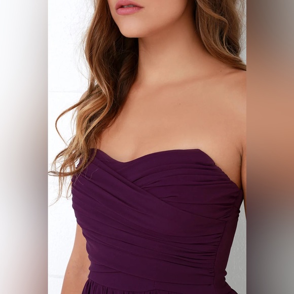 Lulus Royal Engagement Strapless Purple Maxi Dress XS - Picture 5 of 12